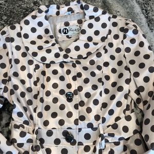 Polka dot trench coat